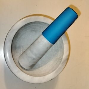 Kota Japan Heavy Marble 2 Cup Mortar & Pestle Natural Stone Molcajete Bowl/grind